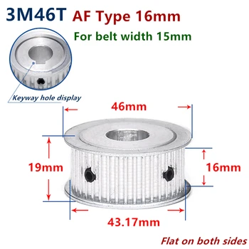 

Arc 46 Teeth HTD 3M Timing Pulley Bore 5-20mm for Width 15mm 3M Synchronous Belt HTD3M pulley gear wheel 46T 46Teeth
