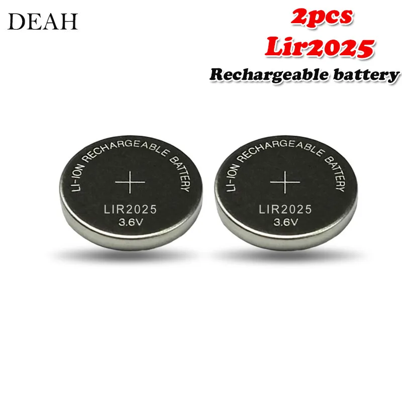 2 шт 3,6 V 30mAh LIR2025 LIR 2025 литиевая аккумуляторная батарея для дистанционного управления часы Компьютер Материнская плата кнопочный элемент CR2025