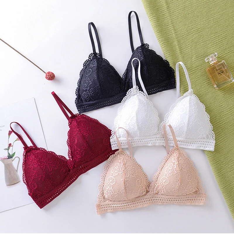 Бюстгальтер пуш-ап без косточек пикантное нижнее белье бесшовный кружевной