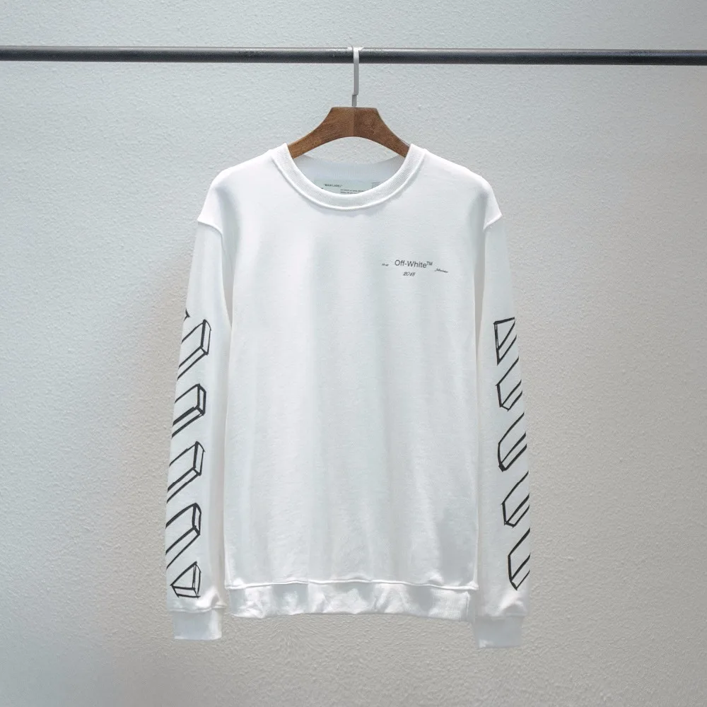 19ss OFF-WHITE C/O для мужчин и женщин VIRGIL ABLOH 3D эскиз стрела полоса с капюшоном уличная толстовка с круглым вырезом с капюшоном спортивная куртка