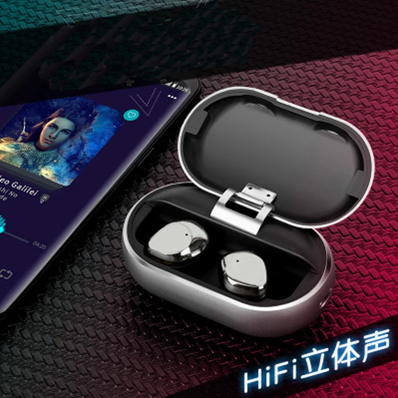 TWS X26 Bluetooth наушники 5,0 True Беспроводной наушники Смарт Водонепроницаемый стерео Hi-Fi с зарядный чехол 10 мм Титан пленка