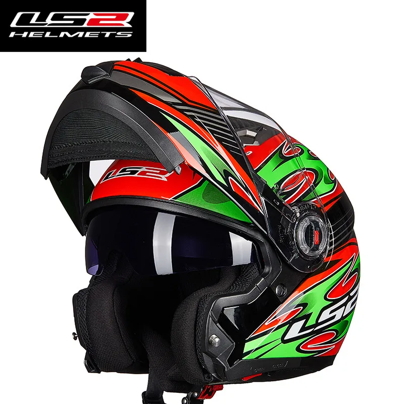LS2 FF370 флип мото rcycle шлем двойной щит с внутренним солнечным объективом модульные мото гоночные шлемы ECE утвержден moto rbike шлем - Цвет: 17