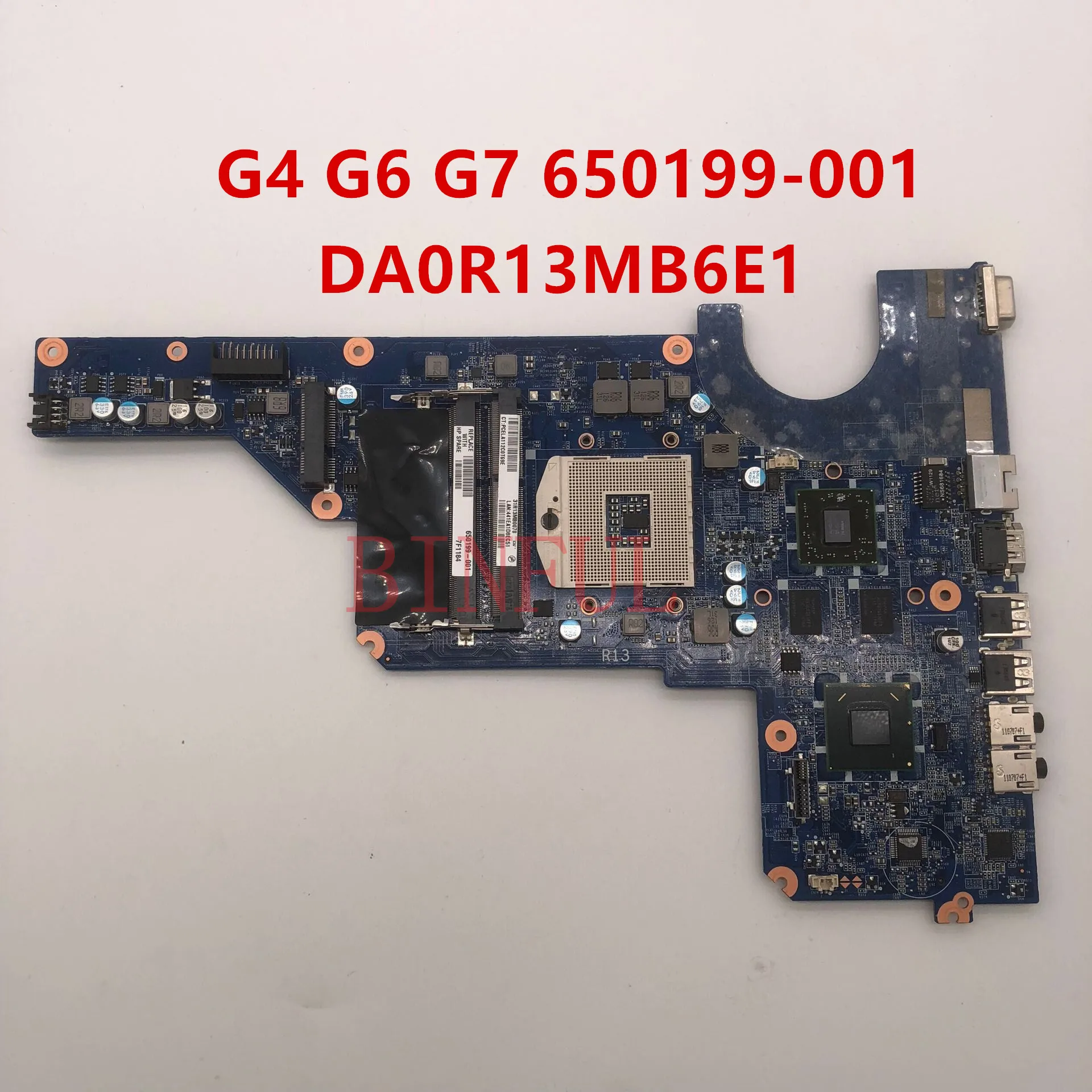 Материнская плата для ноутбука G4-1000 G4 G6 G7 636375-001 650199-001 DA0R13MB6E1 DA0R13MB6E0 HM65 HD6470 1 ГБ DDR3 100%