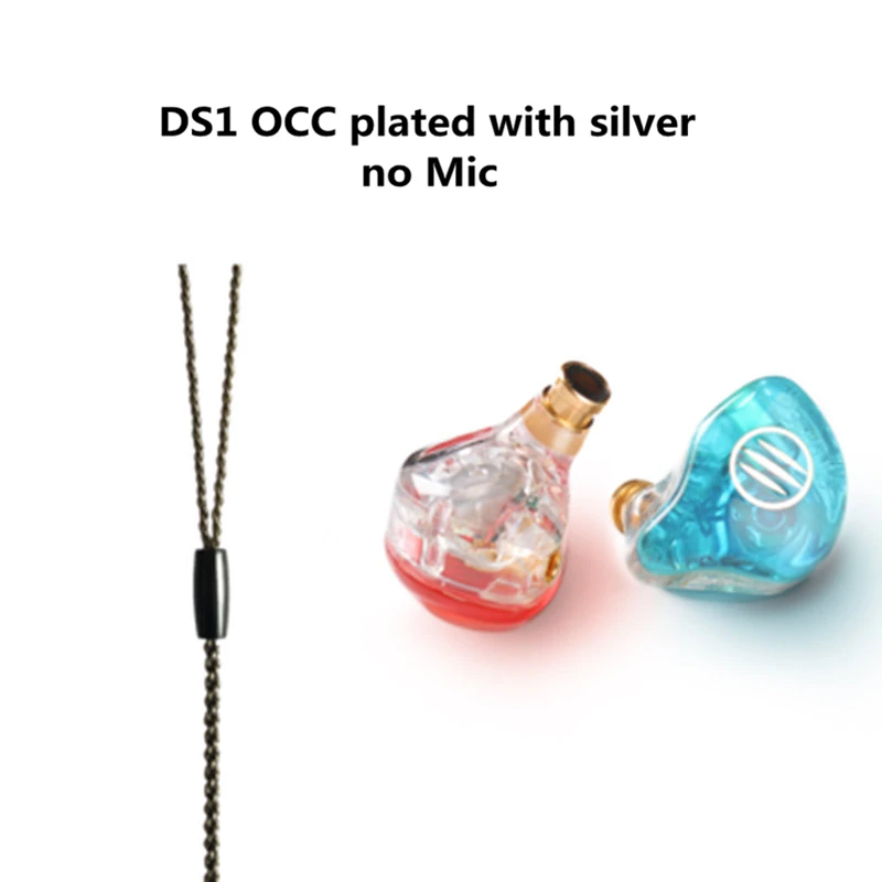 BGVP DS1 2BA+ DD наушники с сбалансированным арматурным шумоподавлением Hifi DJ гибридная технология в ухо монитор высокое качество MMCX наушники - Цвет: Red Blue No Mic