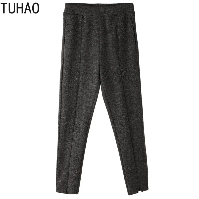 

TUHAO Womens Pants Large Size 10XL 8XL 6XL 4XL Women's Pants Autumn Winter High Waist Elastic Waist Pants Loose Casual Pant WM11