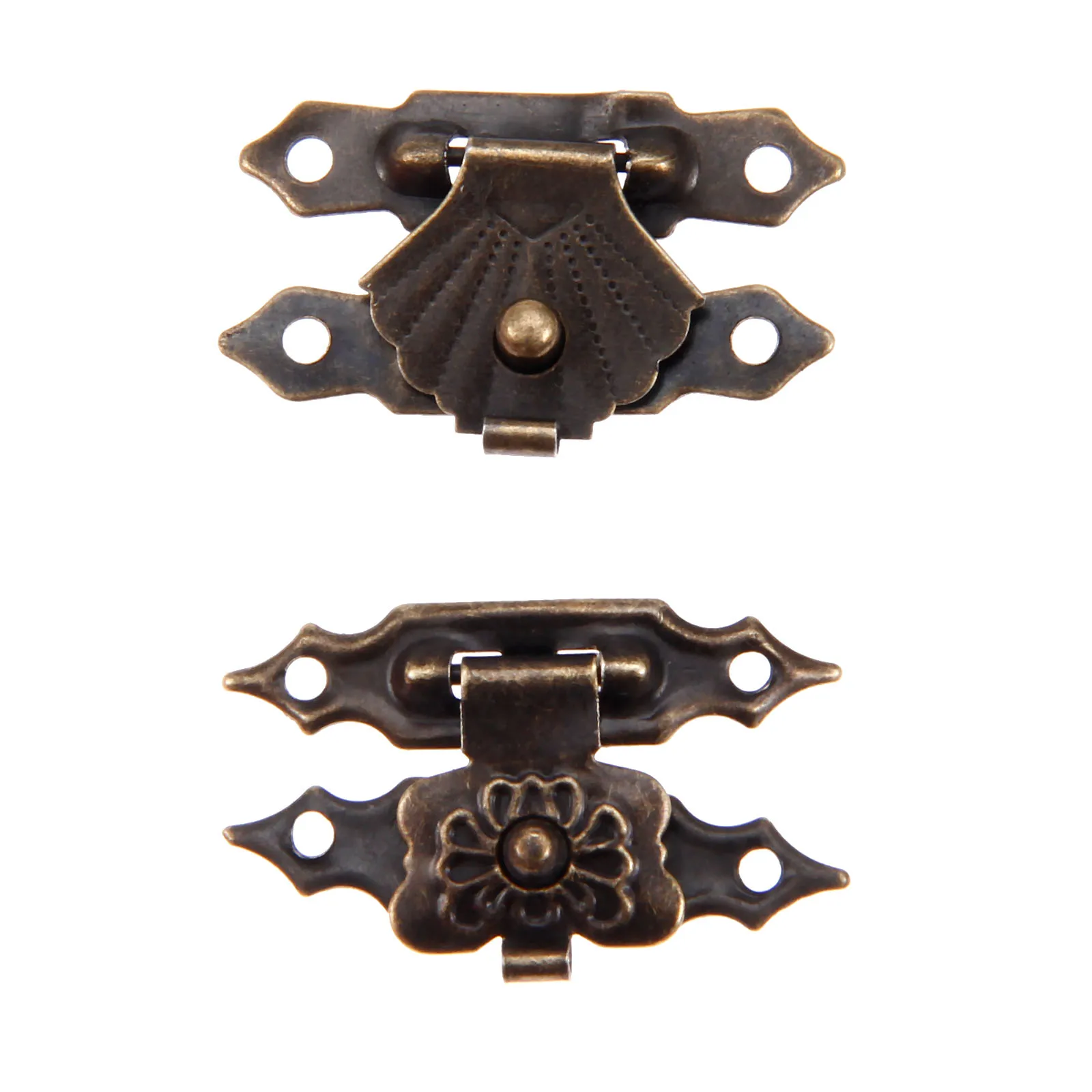 10Pcs Box Latch Hasps Antique Iron Jewelry Padlock Hasp Locked Wooden Wine Gift Box Handbag Buckle Hardware Accessories 30x18mm