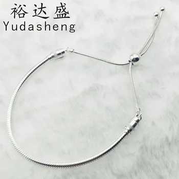 

Sliding snake bracelet. Inlaid amphibole and easy to adjust innovative sliding clasp. Fit Original Charm