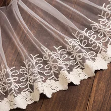 white lace trim cotton 2yards 32mm width for decor needlework embroidered sewing accessories african lace fabric handmade craft natural white cotton cloth hollow out embroidery lace fabric handmade diy clothes sewing accessories width 150cm fds02