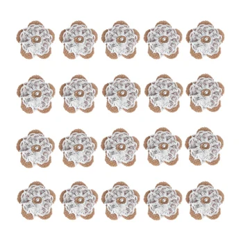 

20Pcs Handmade Burlap Flowers Rustic Lace Rose for DIY Craft Wedding Decoration