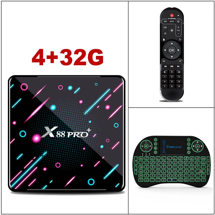 X88 PRO plus Android 9,0 Восьмиядерный ТВ приставка RK3368 4G 64G 128GB BT4.0 4K Google Play медиаплеер ТВ приставка X88 pro - Цвет: 4G32G ADD I8
