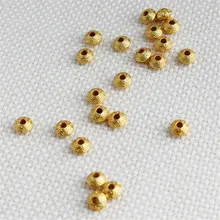 

18K dumb gold color ancient method gold retro pattern abacus bead bead bead UFO 5mm bracelet necklace DIY accessories