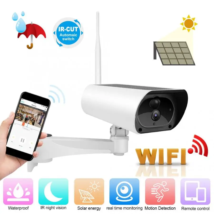 Мини Солнечная микро камера 1080P наружная 4 X Zoom Беспроводная wifi Солнечная водонепроницаемая IP камера обнаружения движения для ONVIF