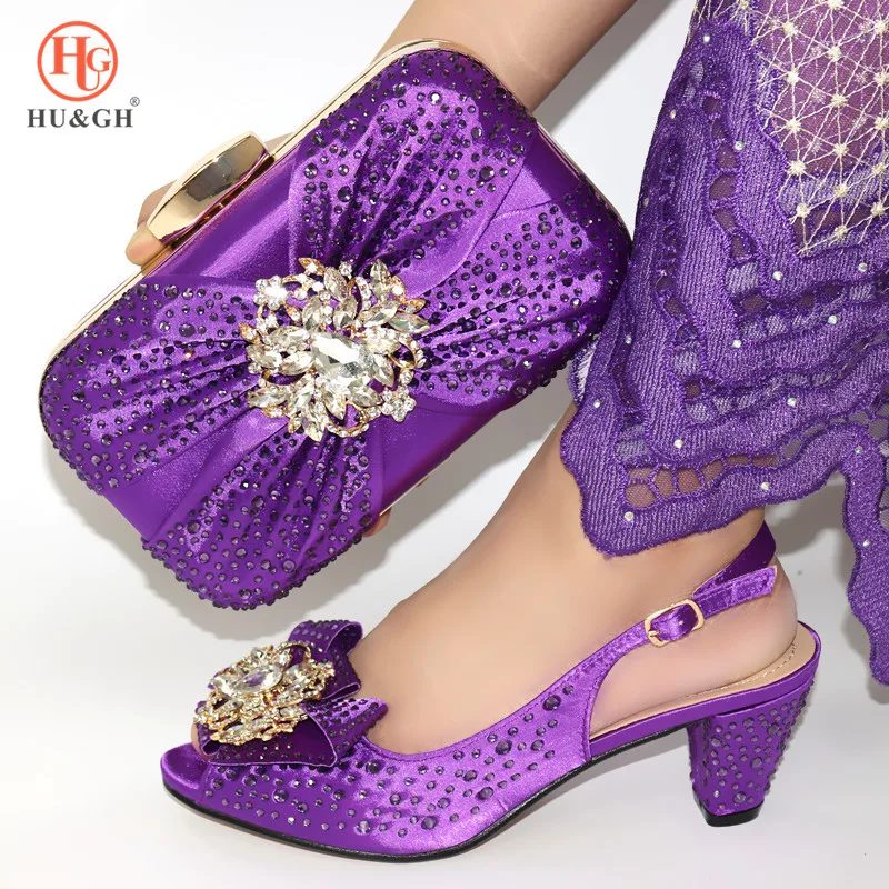 

Italian Ladies Shoes and Bags To Match Set Decorated with Appliques Ladies Sandals with Heels Nigerian Women Wedding Shoes Pumps