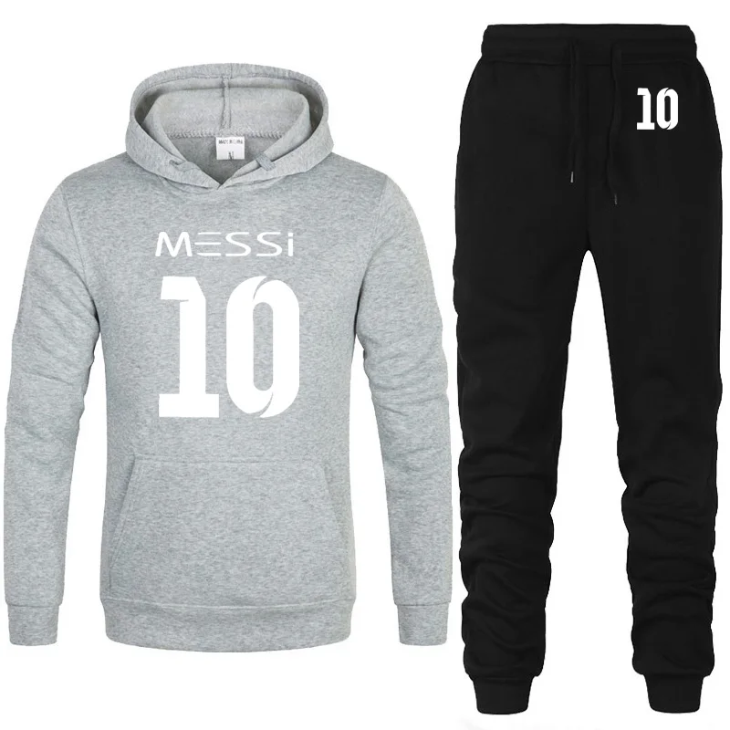 Мужские толстовки Messi 10, спортивная одежда с принтом, мужские толстовки, повседневные флисовые толстовки унисекс, Harajuku, спортивный костюм, мужские толстовки с капюшоном, штаны, костюм