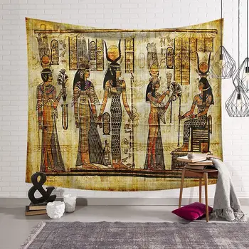 

Ancient Egypt Mandala Tapestry Gold Cleopatra Hanging Wall Art Tapestry Home Decorative Throw Sheet Coverlet Beach Yoga Mat