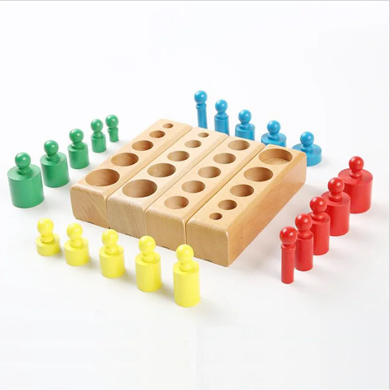 Fa- montessori állítsa cylindre socken Puzzle Gyermek- Kisded Életrevaló Tudat toys Óvoda gyerekek Nevelési toys számára gyerekek gyerekeknek