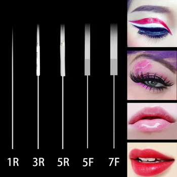 

100Pcs High Quality Sharp Disposable Sterilized Tattoo Needles 1R/3R/5R/5F/7F for Permanent Eyebrow and Lip Tattoo Accessories