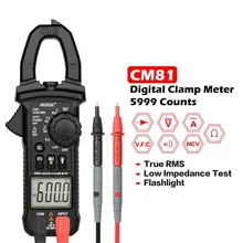 MESTEK CM81 цифровой клещи мультиметр True RMS 5999 отсчетов AC/DC Вольт Ампер Ом LowZ ncv диод тестер с фонариком