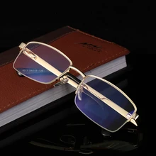 Очки для пресбиопии с защитой от излучения, синий светильник, защита от ультрафиолета, очки для чтения, модная классическая металлическая оправа, очки