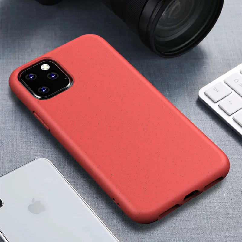 Red N1986N чехол для телефона iPhone 11 11 Pro Max X XR XS Max 6 6s 7 8 Plus Экологичная Пшеничная солома силиконовые конфеты цвета для iPhone X - Цвет: Red