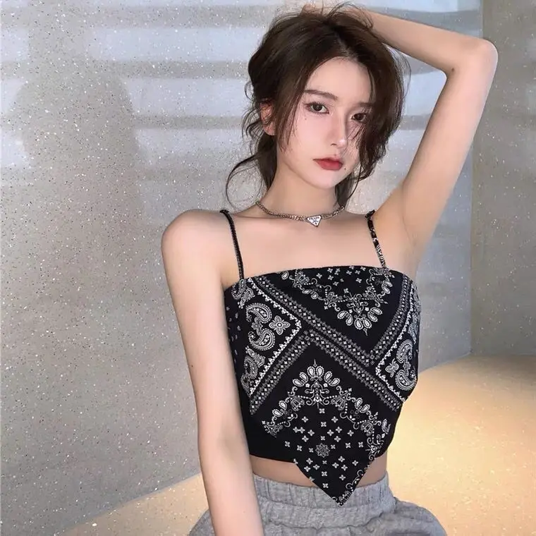 

The new summer camisole short section inside and outside wear ethnic style fake two-piece sexy hot girl blouse
