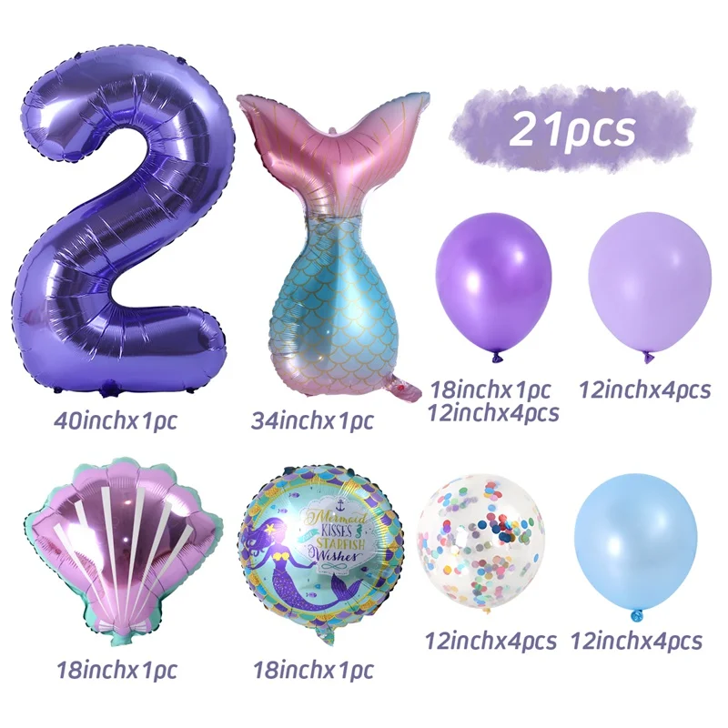 Frigg-globos de 2 ° cumpleaños para niños, globo con número