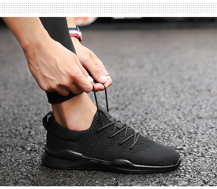 Men Sneakers Casual Summer Breathable Shoes Men Black White Red Light Comfortable Lace-Up Spring Autumn Male Footwear Trainers