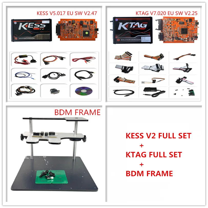 Красный Kess V5.017 SW2.47 EU красный PCB без жетона экю программирование Ktag OBD2 менеджер Тюнинг Комплект для автомобиля/трактора - Цвет: KESS KTAG BDM