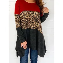 ##Special Price Autumn Casual Patchwork Leopard Tops Women's Irregular Blouse Long Sleeve Shirts Female Casual Tunic Pullovers Plus Size Top ##Special Price Autumn Casual Patchwork Leopard Tops Women's Irregular Blouse Long Sleeve Shirts Female Casual Tunic Pullovers Plus Size Top