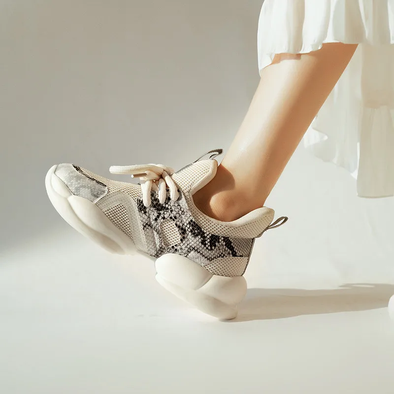 MORAZORA/ горячая распродажа; женские кроссовки из натуральной кожи; обувь из сетчатого материала с круглым носком на шнуровке; сезон весна-осень; женские кроссовки на плоской платформе