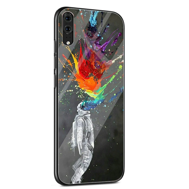 Стеклянный чехол для huawei P30 P20 P10 Y9 Y6 mate 20 Pro Lite P Smart Honor 7A 8X9 10 чехол граффити