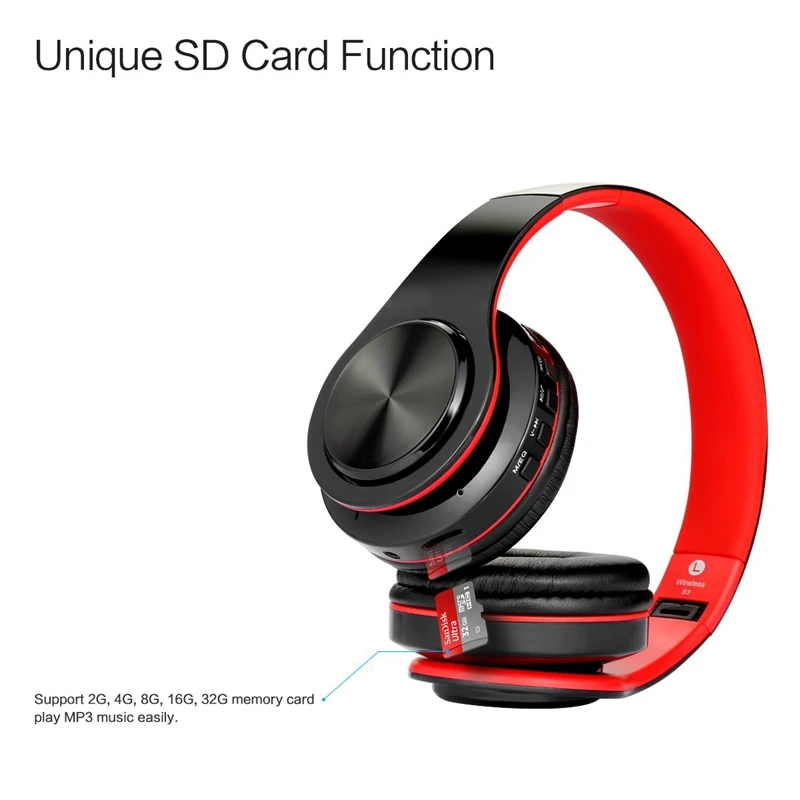Dozed над ухом Bluetooth наушники, складные Hifi глубокий бас Беспроводные наушники с микрофоном и Проводная гарнитура Поддержка SD/TF
