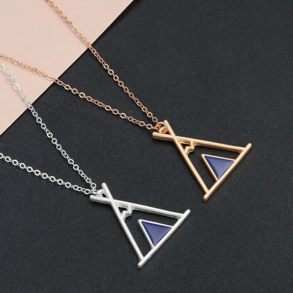 QIAMNI Bohemian Triangle Hourglass Time Pendant Necklaces Choker For Women Creative Teepee Geometric Collar Female Gift | Украшения и