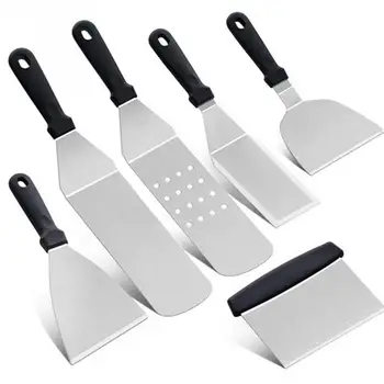 

Kitchen Stainless Steel Barbecue Tool High Temperature Cooking Tool Teppanyaki Set Stainless Steel Outdoor Camping Stove Spatula