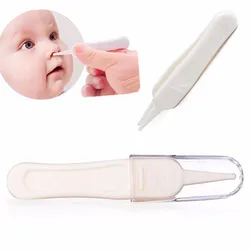 Bebé limpieza pinzas niños pinza para la oreja de plástico recién nacido cavando nariz ombligo Clip Plier
