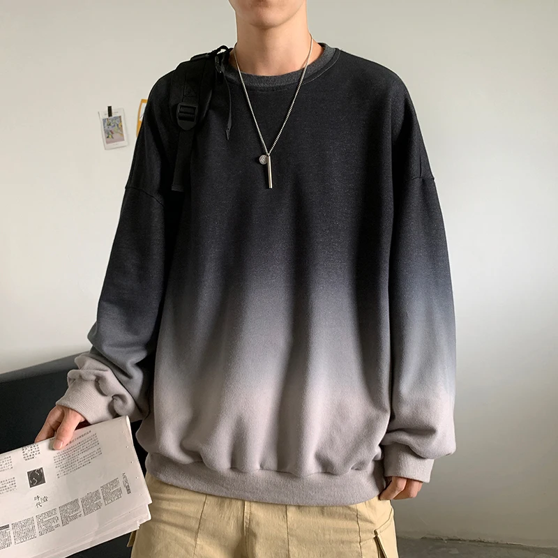 

2019 Spring Autumn Fashion Hoodies Gradual Change Korean Style Streetwear Cotton Hoodie Men Sweatshirt
