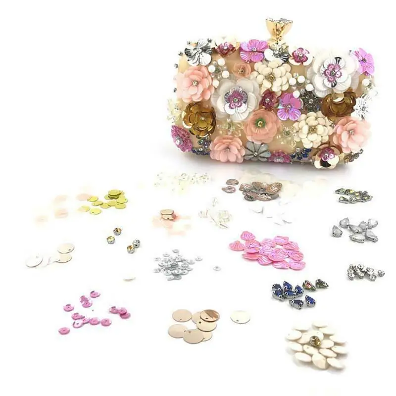 

Dinner Party Wedding Clutch Shoulder Handbag Women Evening Bag Handmade Flower