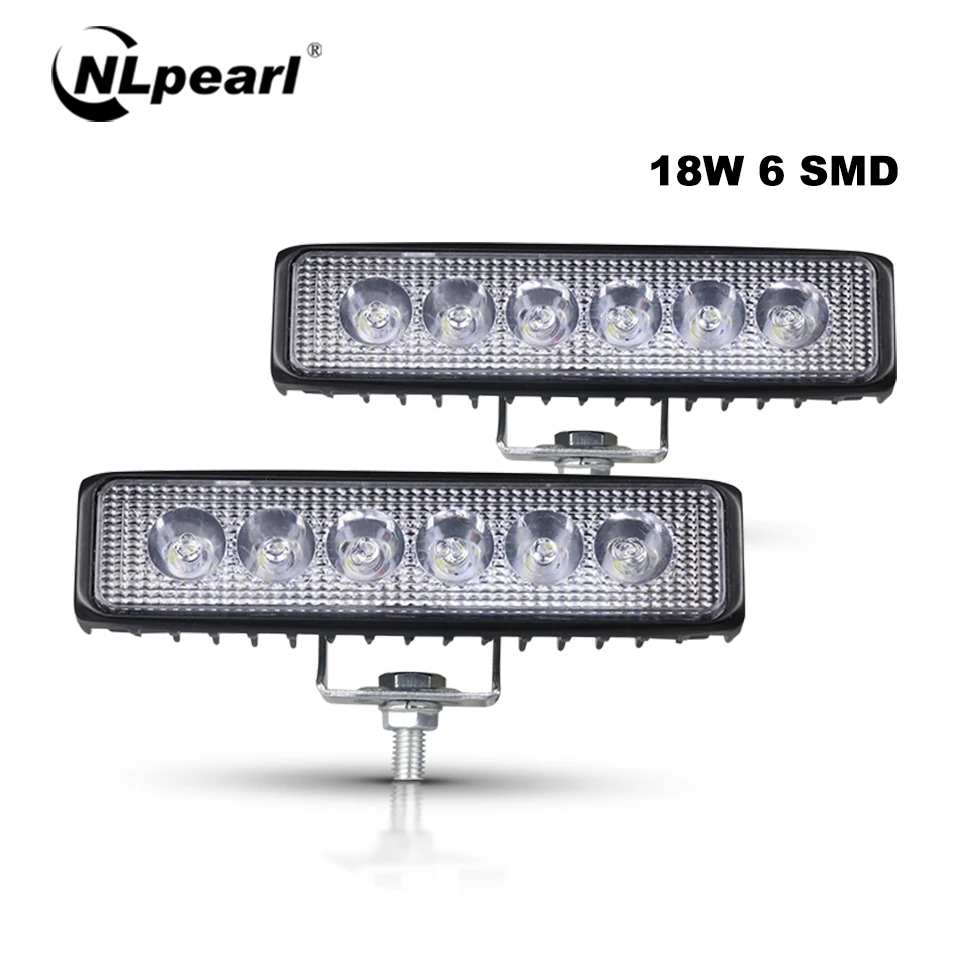 

Nlpearl 2x 6" 18W Car Light Assembly Spot/Flood LED Fog Lights for Offroad 3000K/6000K LED Work Light Bar For Jeep Truck ATV SUV