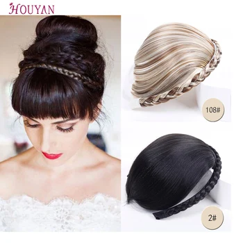 

HOUYAN Neat Black Brown Blonde Fake Fringe Clip In Bangs Hair Extensions Hair Accessories Hairpieces