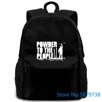 

Powder To The People MENS Powder Monkeez UK Birthday Skier Apres Skiinger Movie women men backpack laptop travel school