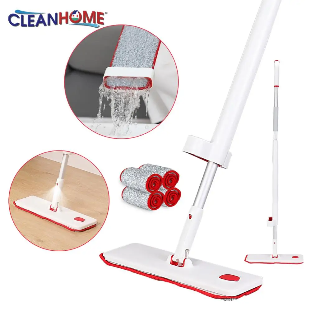 Cleanhome спрей швабра с 4 шт. многоразовые накладки из микрофибры и 360 градусная