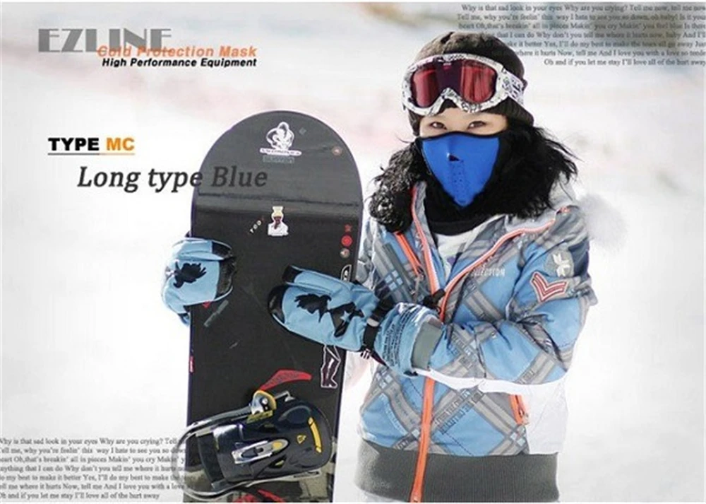 Мотоциклетная полумаска для лица зимняя теплая спортивная Лыжная маска для прогулок велосипедная Кепка CS маска Неопреновая велосипедная маска для катания на сноуборде