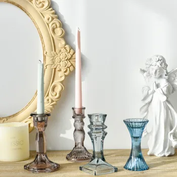 

Nordic Glass Candle Holder Luxury Modern Creative Golden Candle Holder Manual Table Centerpiece Porta Velas Home Decor WF50ZT