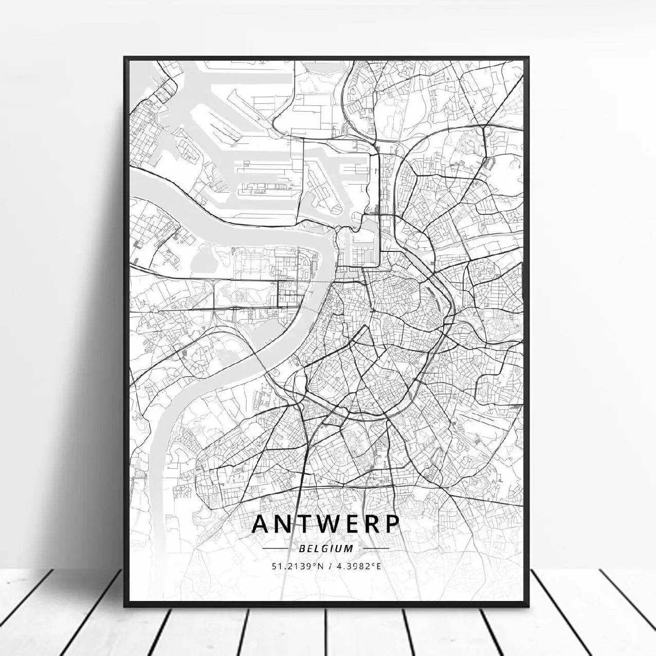 モンスliege Charleroi Leuvenゲントアントワープブリュッセルベルギーキャンバスアート地図ポスター 絵画 書道 Aliexpress
