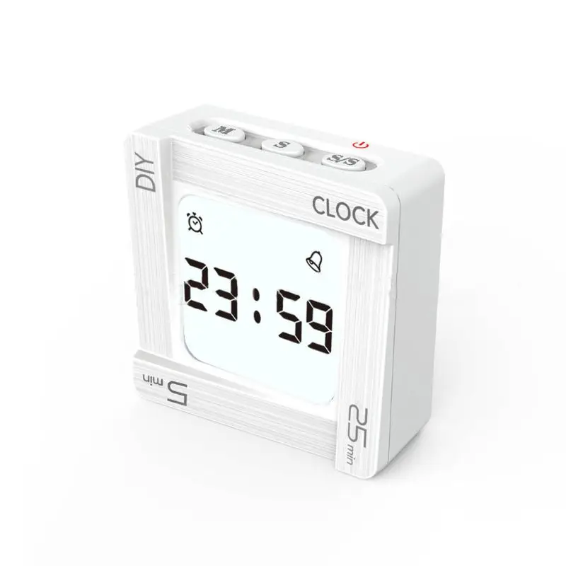 Pomodoro Alarm Clock with Timer, Silent Vibration Reminder Timer and Clock,  Night Light Magnetic Tomato Clock Stopwatch, Count up and Countdown Clock