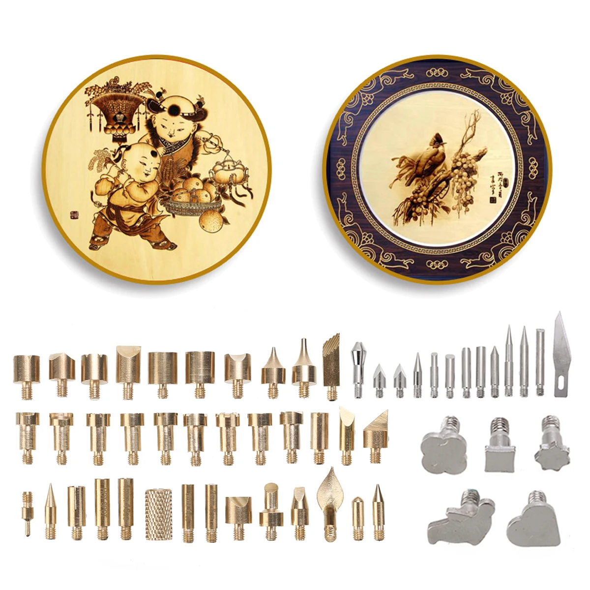 56 шт. насадки для паяльника Советы трафарет паяльник наконечник гравировка головки пайки советы для пирографии для резьбы по дереву инструмент