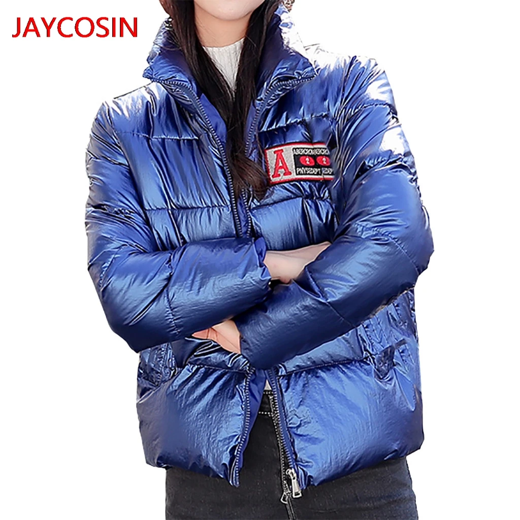 JAYCOSIN, женские парки, Женское зимнее теплое пальто, Толстая теплая Свободная куртка со стоячим воротником, короткое пальто, лидер продаж, L4008027