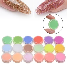 Шеллхард 18 смешанных цветов акриловая пудра для нейл-арта Типсы УФ гель порошок Пыль Набор для украшения подходит для нейл-арта украшения