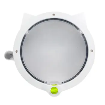 

Small Round Cat Door with 4-way Lock Pet Plastic Window Lockable Safe Dog Gate A69E