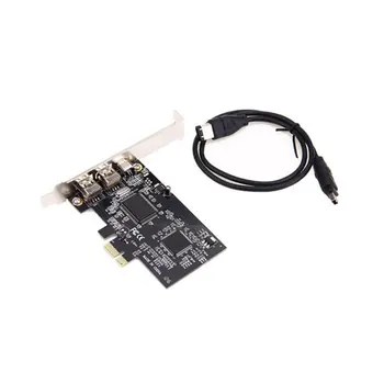 

3 Port PCI Express PCI-E FireWire 1394a IEEE1394 External Controller Card For Windows XP/Vista/7 32/64 bit With Firewire Cable